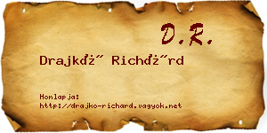 Drajkó Richárd névjegykártya